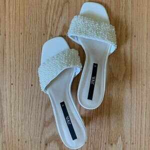 Zara Pearl Kitten Heels